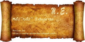 Máté Edvarda névjegykártya
